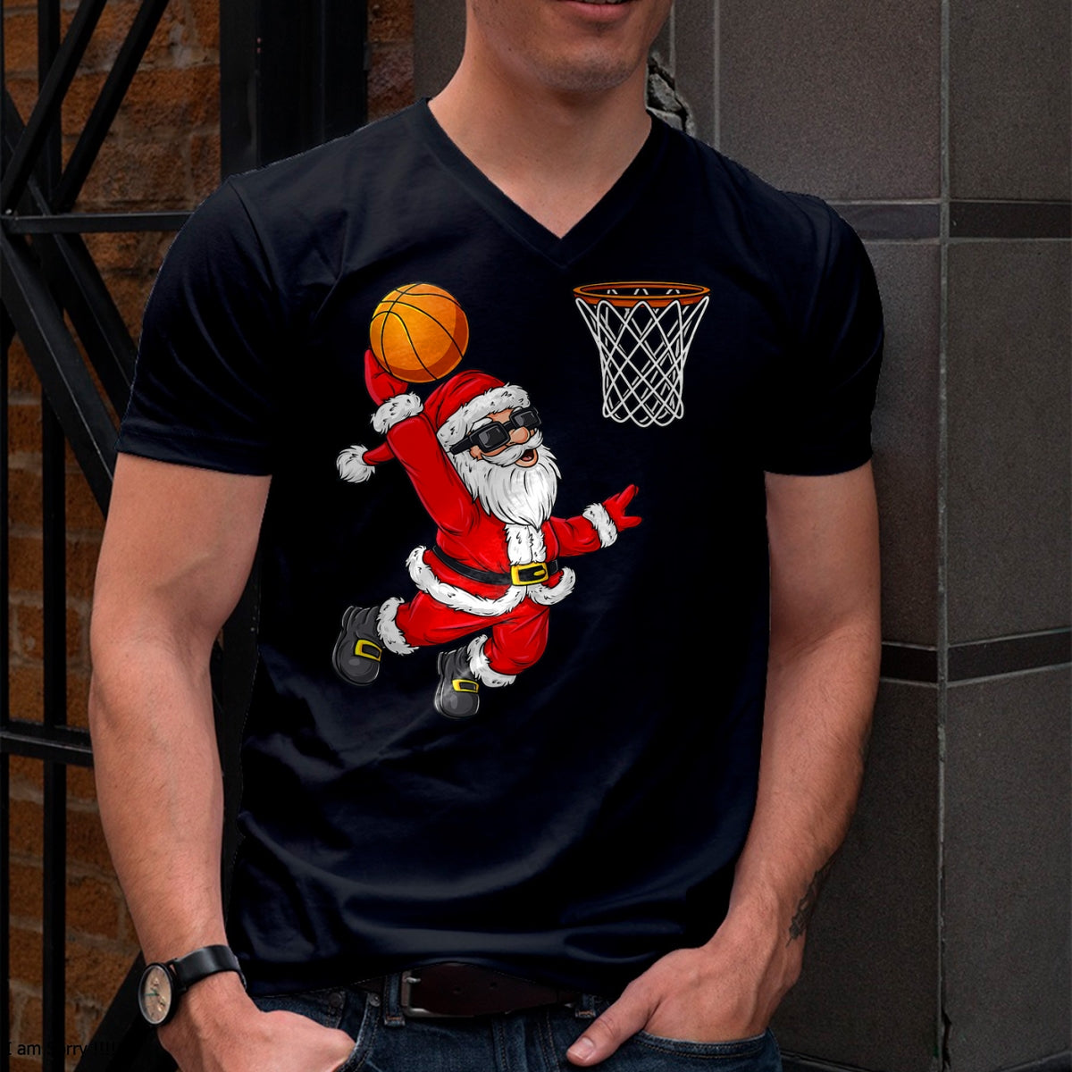Christmas Santa Claus Dunking A Basketball Boys Kids Xmas T-Shirt - Christmas Unisex T-Shirt/Hoodie/Sweatshirt - TRNN00