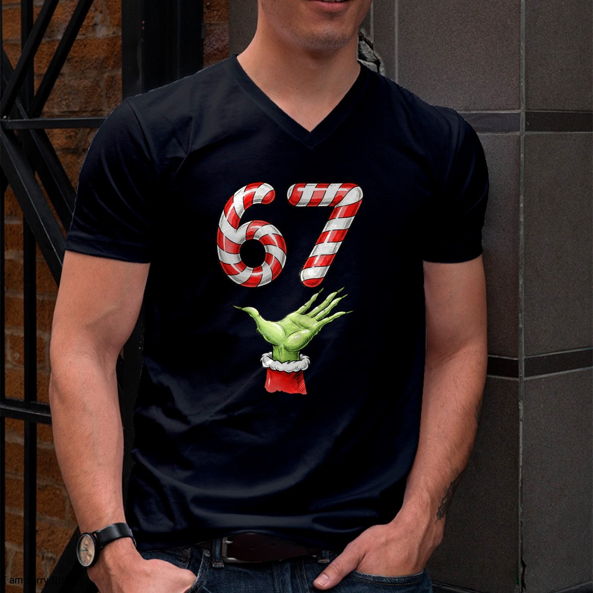 Santa Six Seven 67 Meme Christmas 67 Candy Cane Kids Boys T-Shirt - Christmas Unisex T-Shirt/Hoodie/Sweatshirt - TRNN00