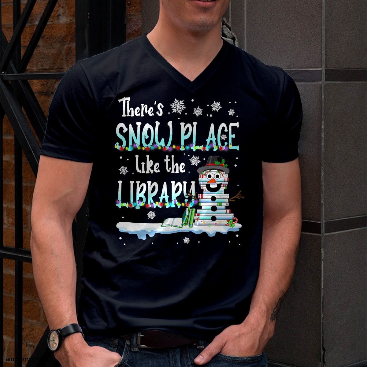 Librarian There's TRNN Place Like The Library Christmas TRNN T-Shirt - Christmas Unisex T-Shirt/Hoodie/Sweatshirt - TRNN00