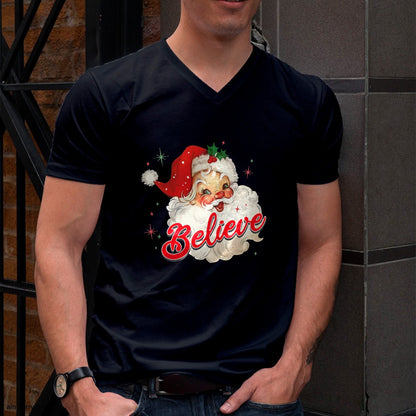 Vintage Santa Claus Believe Christmas Women Boys Girls T-Shirt - Christmas Unisex T-Shirt/Hoodie/Sweatshirt - TRNN00