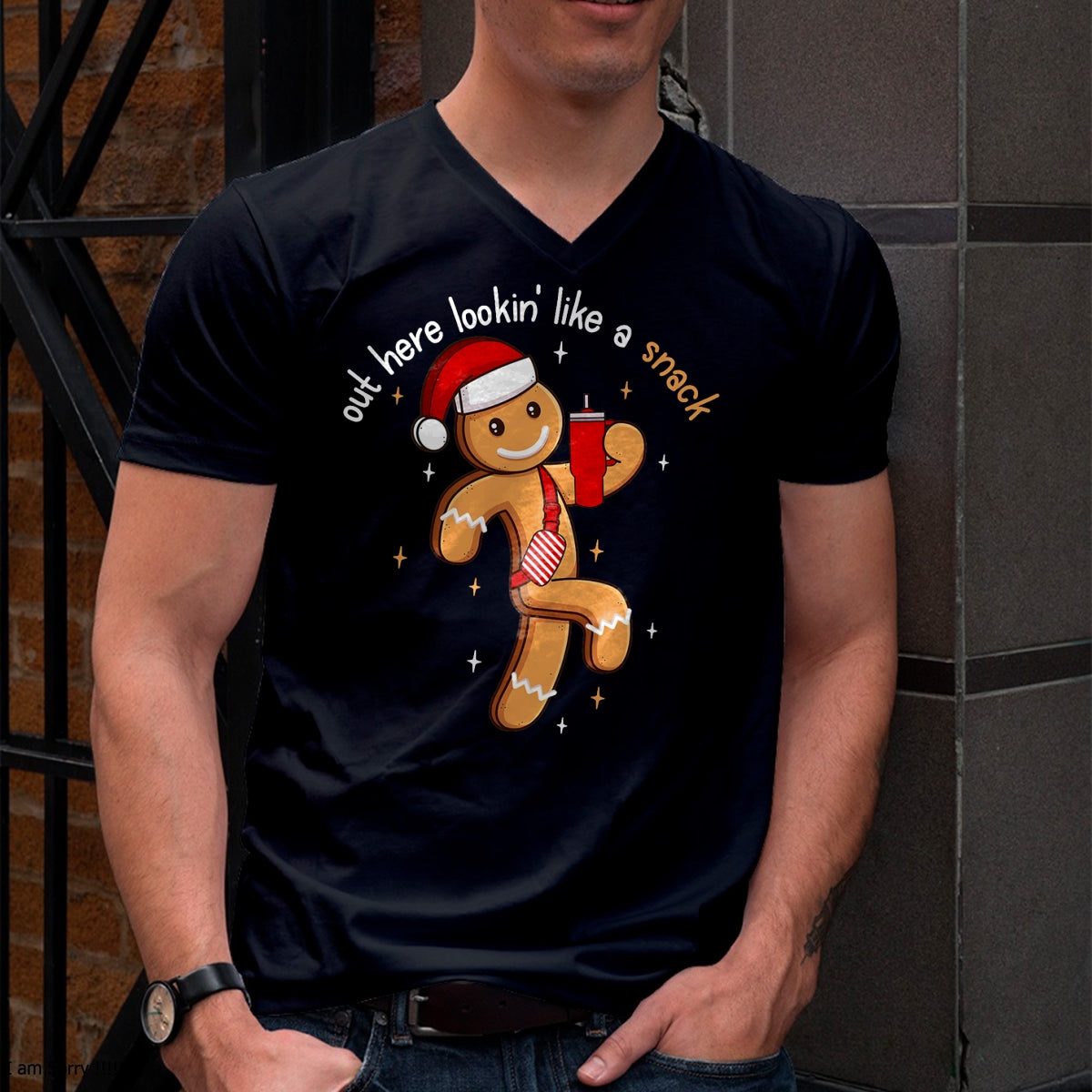 Out Here Looking Like A Snack Funny BouJee Xmas Gingerbread T-Shirt - Christmas Unisex T-Shirt/Hoodie/Sweatshirt - TRNN00