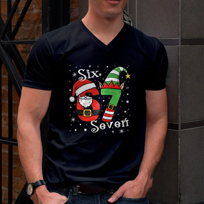 Funny Six Seven 67 Meme 6 7 Elf Santa Christmas Pajamas Kids T-Shirt  - Christmas Unisex T-Shirt/Hoodie/Sweatshirt - TRNN00