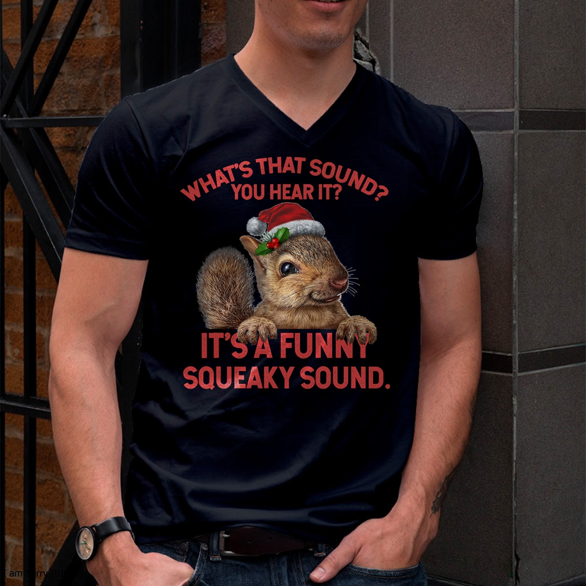 It's A Funny Squeaky Sound Christmas Squirrel T-Shirt - Christmas Unisex T-Shirt/Hoodie/Sweatshirt - TRNN00