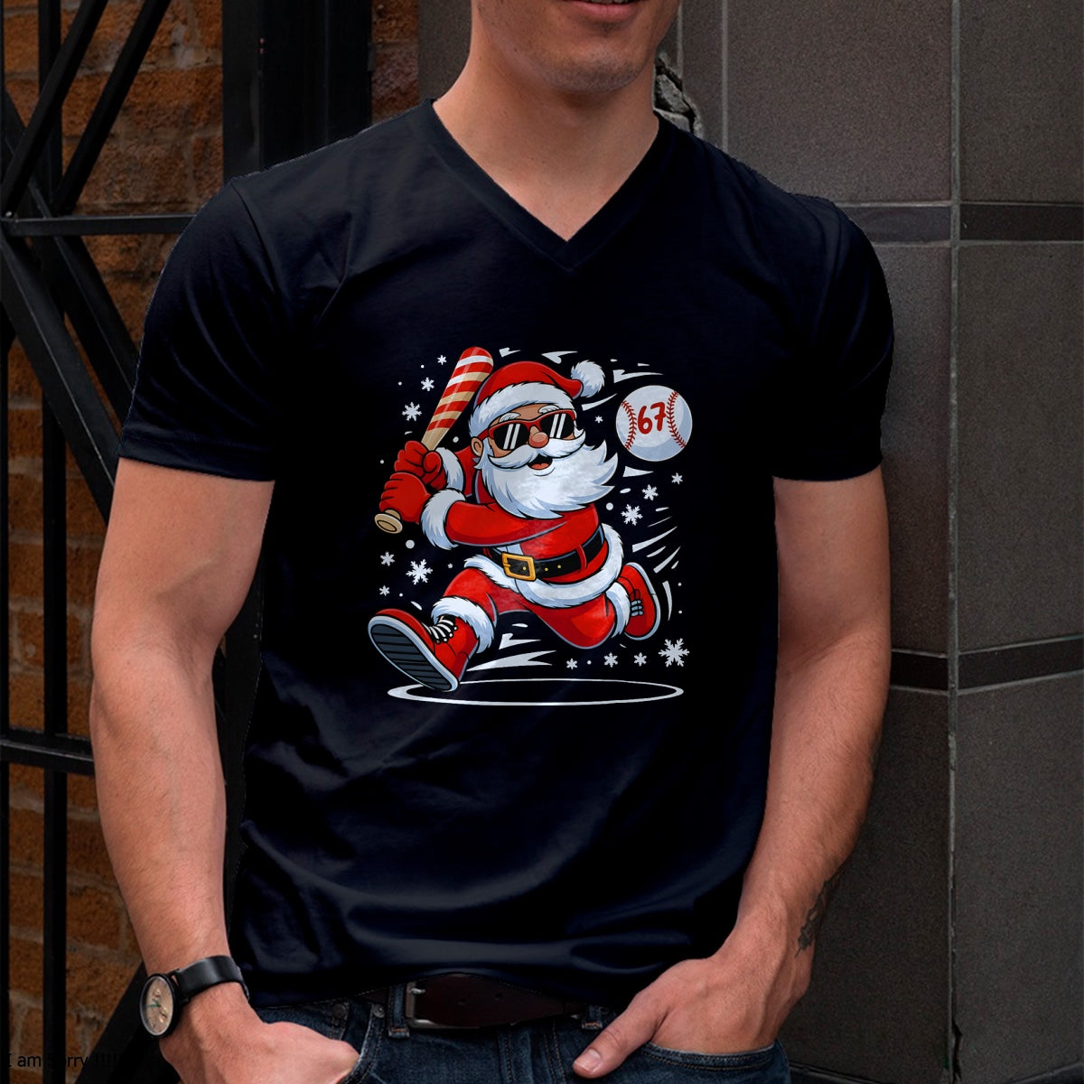 Funny Baseball Santa 67 Christmas Xmas Pajamas Boys T-Shirt - Christmas Unisex T-Shirt/Hoodie/Sweatshirt - TRNN00