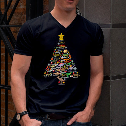 Dinosaur Christmas Tree Dino TRex Paleontologist Xmas Men T-Shirt - Christmas Unisex T-Shirt/Hoodie/Sweatshirt - TRNN00