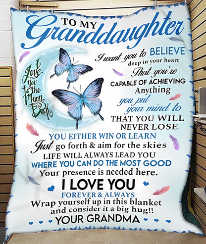 Special Gift For Your Granddaughter Blanket - From Grandma00 (SKUB11-136)