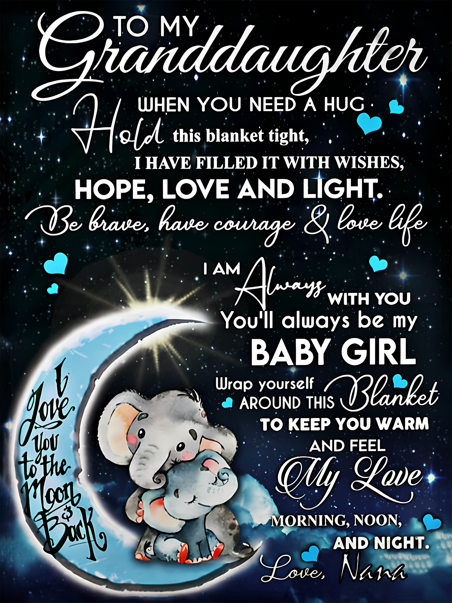 Special Gift For Your Granddaughter Blanket - From Nana (SKU-CHAU-B01)