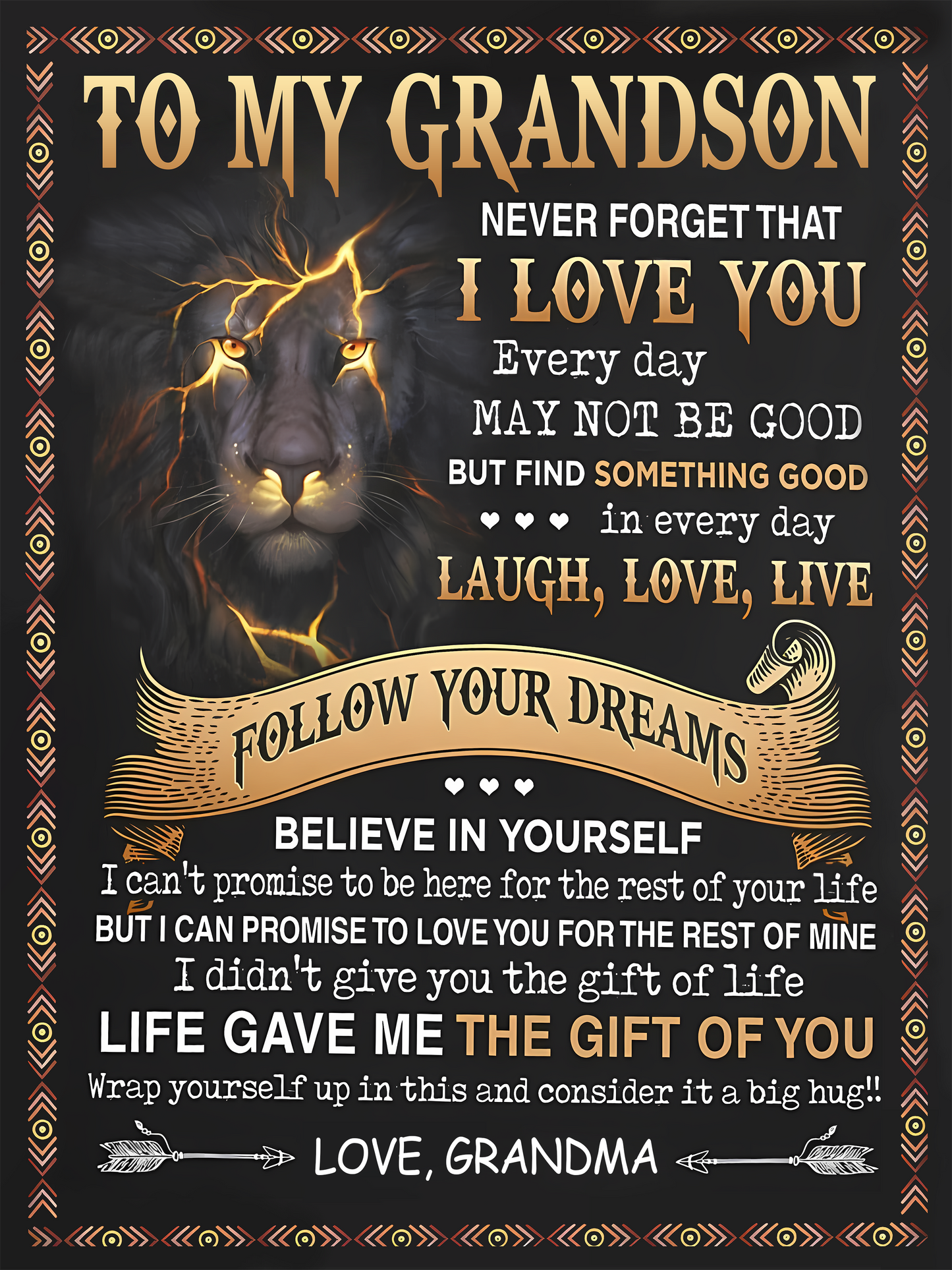 Special Gift For Your Grandson Blanket - From Grandma (SKUB09-43)