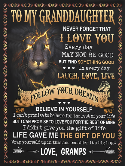 Special Gift For Your Granddaughter Blanket - From Gramps (SKU-CHAU-B03)