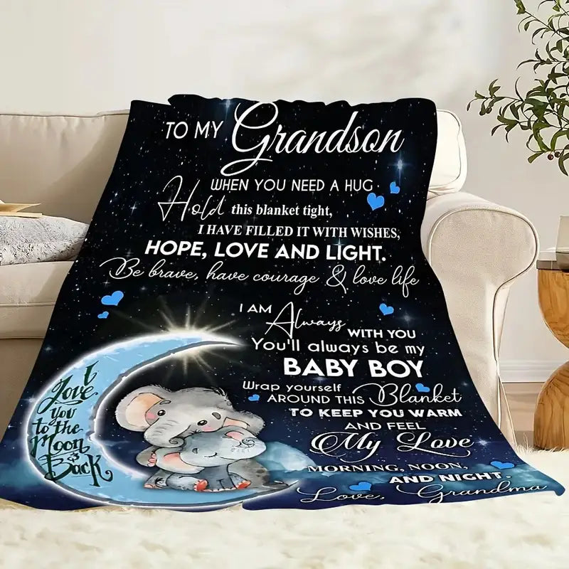 BLANKET FOR GRANDSON FROM GRANDMA – COMFORT & WARMTH GIFT Sherpa Fleece Blanket -FULL