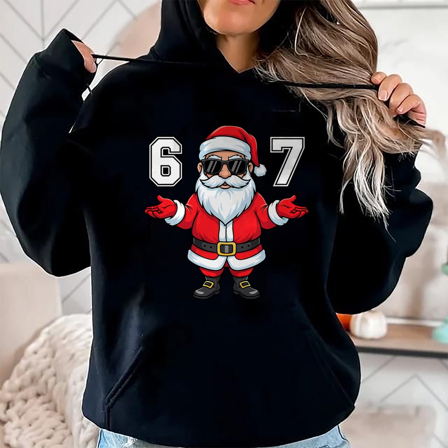 67 Meme Six Seven 6 7 Funny Santa Matching Xmas 67 Christmas T-Shirt - Christmas Unisex T-Shirt/Hoodie/Sweatshirt - TRNN00