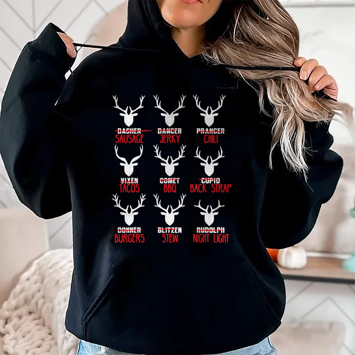 Funny Christmas Deer Hunters All of Santa's Reindeer design T-Shirt - Christmas Unisex T-Shirt/Hoodie/Sweatshirt - TRNN00