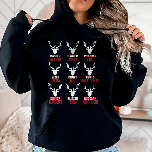 Funny Christmas Deer Hunters All of Santa's Reindeer design T-Shirt - Christmas Unisex T-Shirt/Hoodie/Sweatshirt - TRNN00