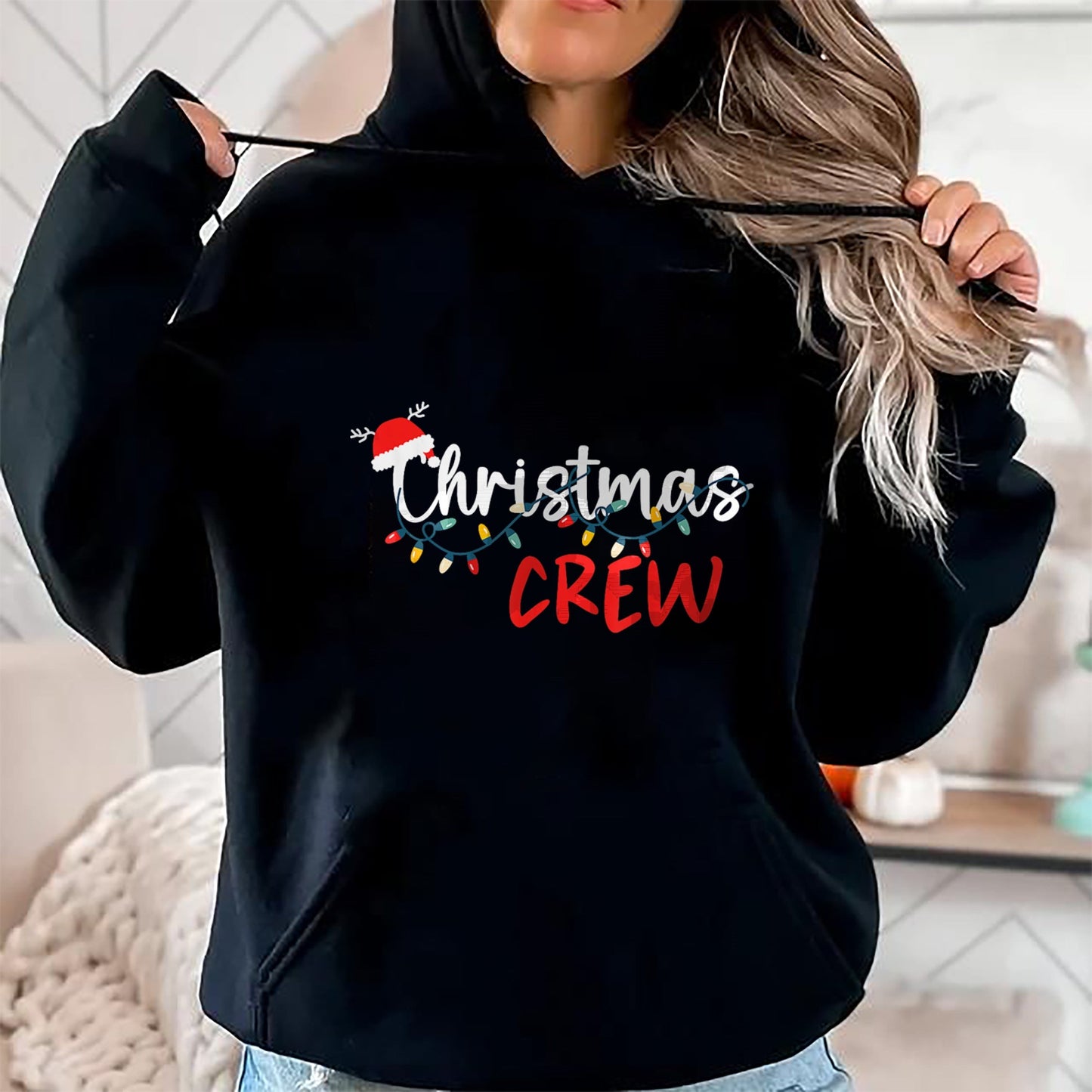Christmas Crew Xmas Lights Family Matching Pajamas Holiday T-Shirt - Christmas Unisex T-Shirt/Hoodie/Sweatshirt - TRNN00