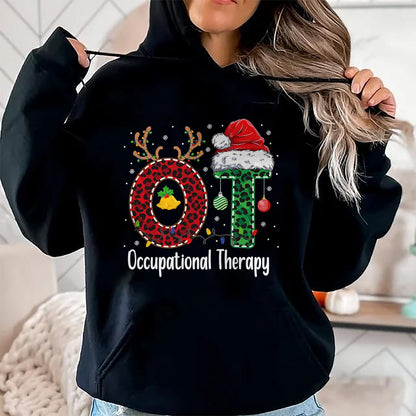 Occupational Therapy Christmas santa hat OT Therapist T-Shirt - Christmas Unisex T-Shirt/Hoodie/Sweatshirt - TRNN00