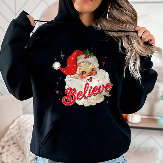 Vintage Santa Claus Believe Christmas Women Boys Girls T-Shirt - Christmas Unisex T-Shirt/Hoodie/Sweatshirt - TRNN00