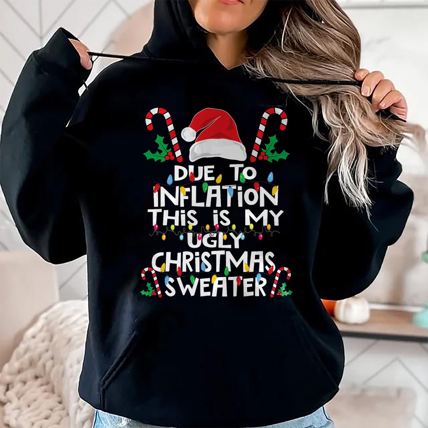 Funny Due to Inflation Ugly Christmas Sweaters For Men Women T-Shirt - Christmas Unisex T-Shirt/Hoodie/Sweatshirt - TRNN00