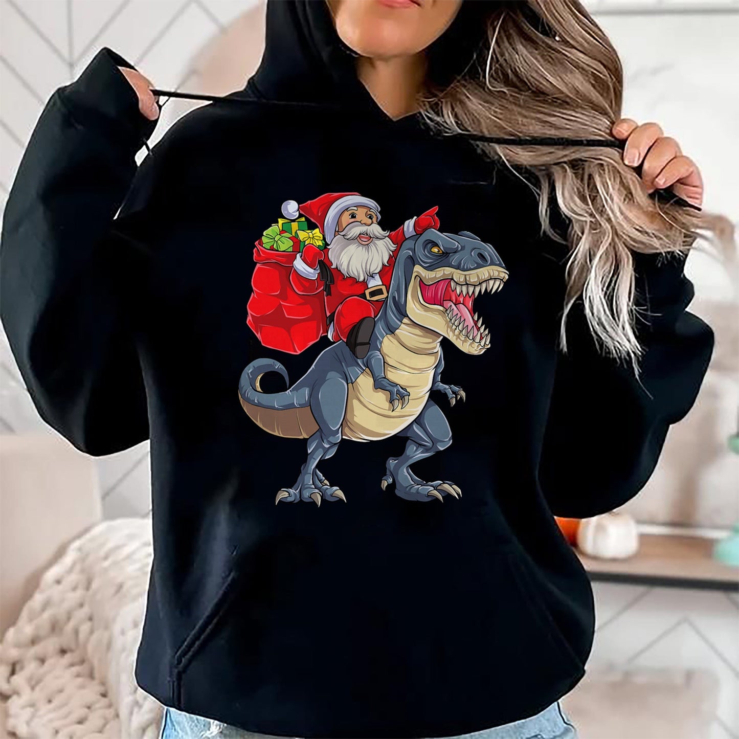 Dinosaur T rex Christmas Santa Boys Men Girls Xmas Squad T-Shirt - Christmas Unisex T-Shirt/Hoodie/Sweatshirt - TRNN00