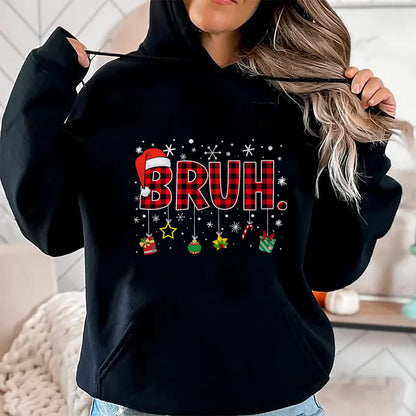 Bruh Funny Christmas Red Plaid Teens Boys Kids Xmas Pajamas T-Shirt - Christmas Unisex T-Shirt/Hoodie/Sweatshirt - TRNN00
