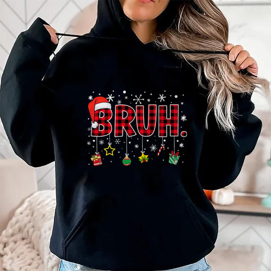 Bruh Funny Christmas Red Plaid Teens Boys Kids Xmas Pajamas T-Shirt - Christmas Unisex T-Shirt/Hoodie/Sweatshirt - TRNN00