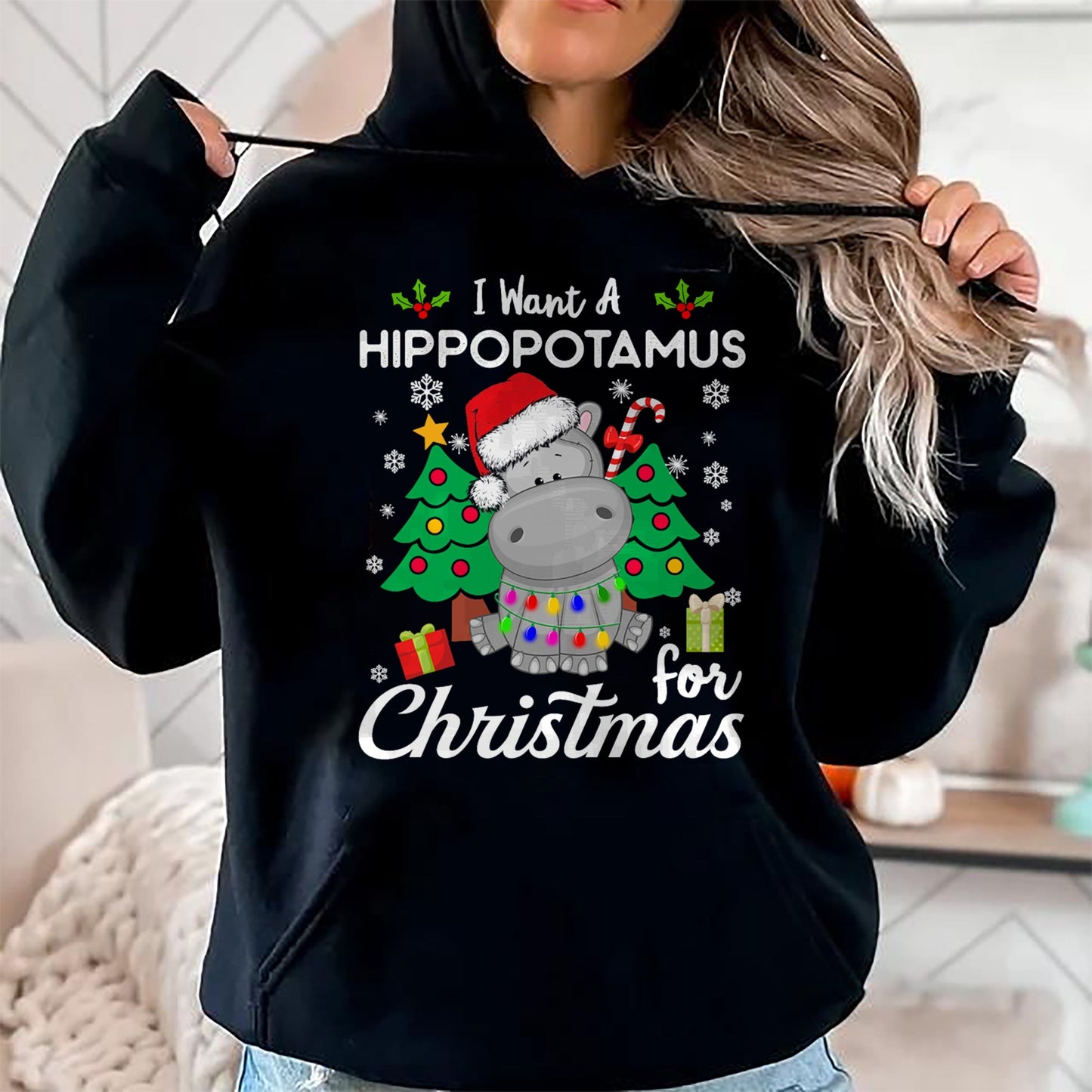I Want A Hippopotamus For Christmas Cute Gift Xmas Costume T-Shirt - Christmas Unisex T-Shirt/Hoodie/Sweatshirt - TRNN00