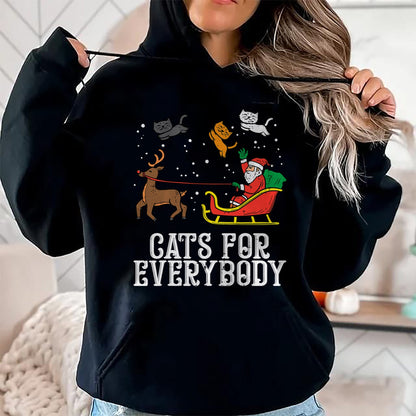 Cats For Everybody Christmas Cat Funny Xmas Women Santa T-Shirt - Christmas Unisex T-Shirt/Hoodie/Sweatshirt - TRNN00