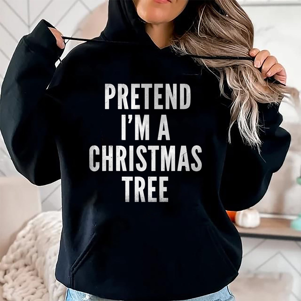 Funny Pretend Im A Christmas Tree Adult Christmas Costume T-Shirt - Christmas Unisex T-Shirt/Hoodie/Sweatshirt - TRNN00
