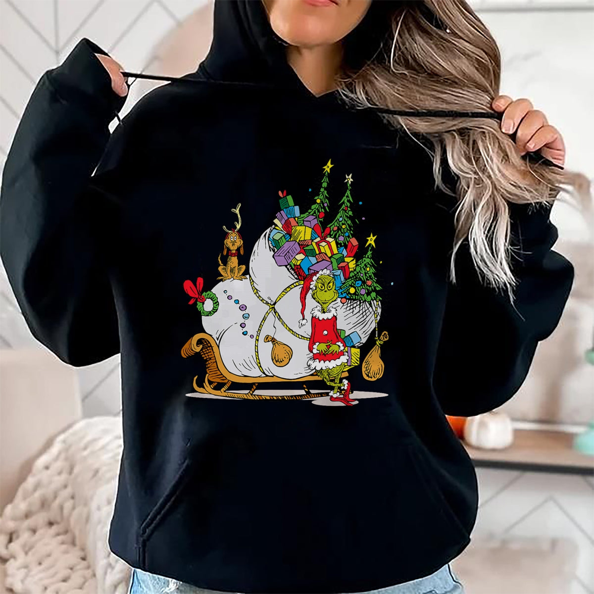 Dr. Seuss Grinch Sleigh T-Shirt - Christmas Unisex T-Shirt/Hoodie/Sweatshirt - TRNN00