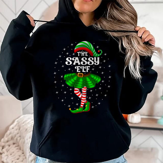 Xmas Family Matching Women Girls Mom The Sassy Elf Christmas T-Shirt - Christmas Unisex T-Shirt/Hoodie/Sweatshirt - TRNN00
