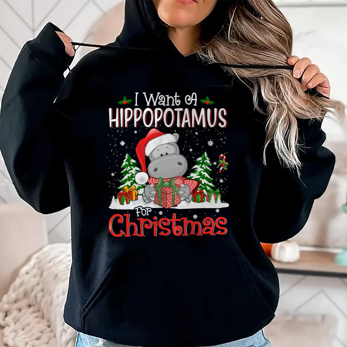 I Want A Hippopotamus For Christmas Xmas Hippo for Kid Women T-Shirt - Christmas Unisex T-Shirt/Hoodie/Sweatshirt - TRNN00