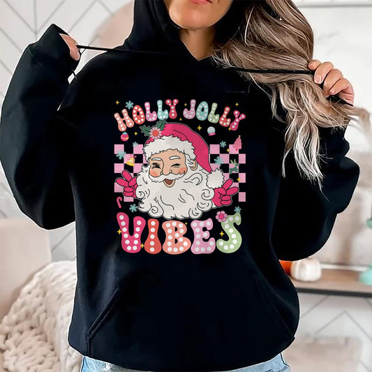 Groovy Cute Santa Claus Christmas Vibes Xmas Girls Womens T-Shirt - Christmas Unisex T-Shirt/Hoodie/Sweatshirt - TRNN00