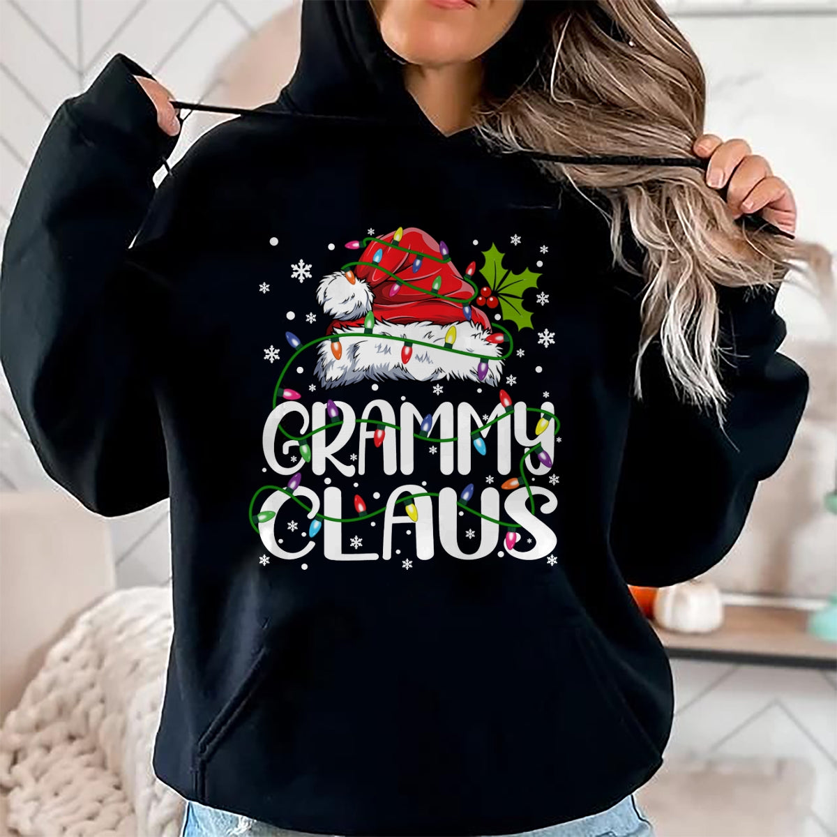 Grammy Claus Shirt Christmas Lights Pajama Family Matching Long Sleeve T-Shirt - Christmas Unisex T-Shirt/Hoodie/Sweatshirt - TRNN00