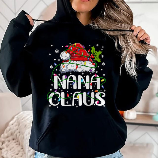 Nana Claus Christmas Lights Pajama Family Matching T-Shirt - Christmas Unisex T-Shirt/Hoodie/Sweatshirt - TRNN00