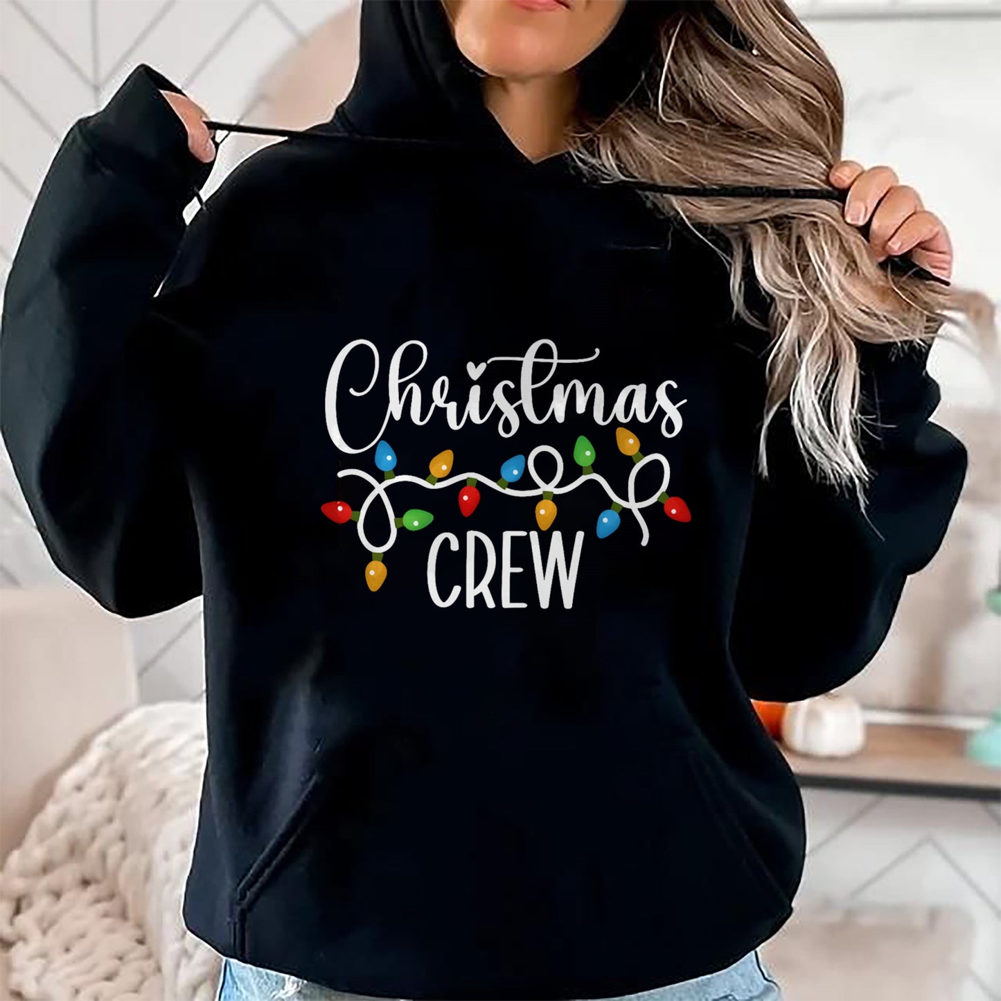 Christmas Crew Xmas Lights Family Matching Pajamas Holiday T-Shirt - Christmas Unisex T-Shirt/Hoodie/Sweatshirt - TRNN00