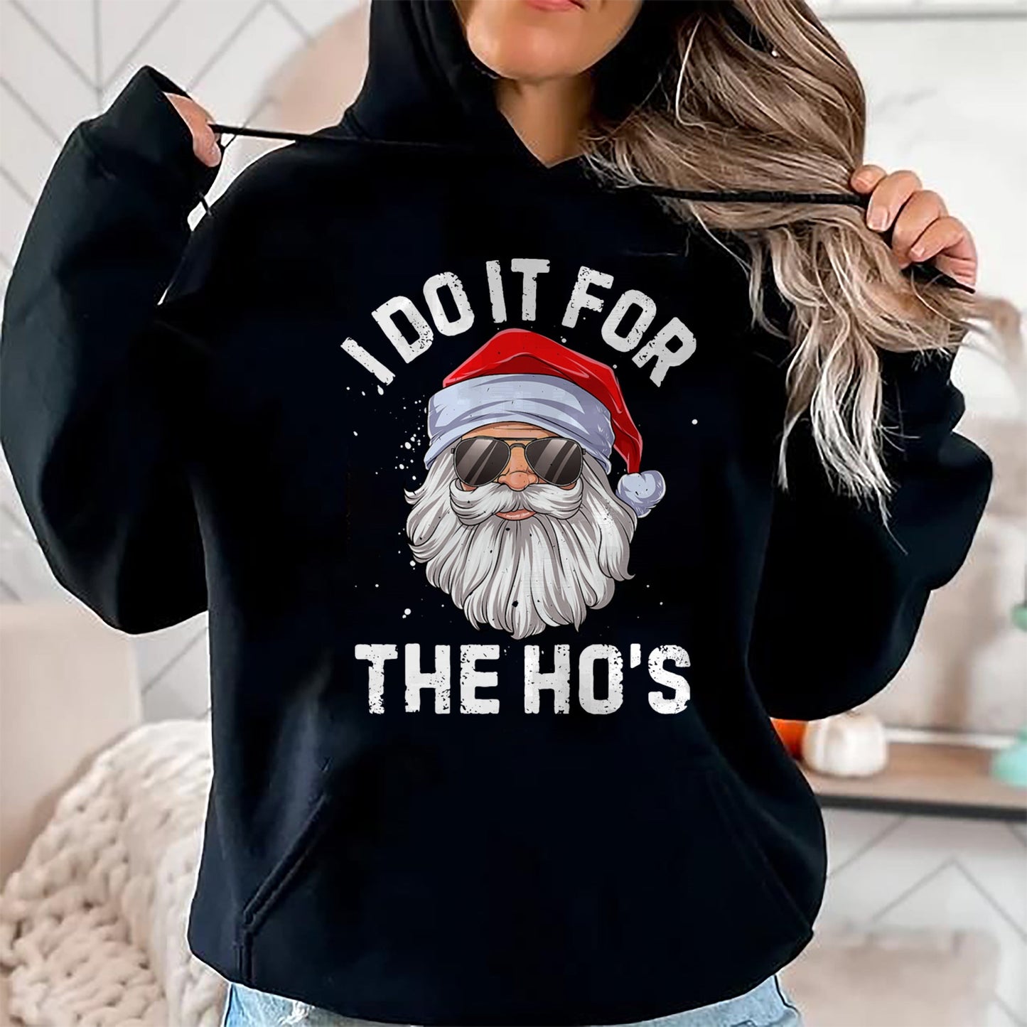 I Do It For The Ho's Funny Inappropriate Christmas Men Short Sleeve Santa T-Shirt - Christmas Unisex T-Shirt/Hoodie/Sweatshirt - TRNN00