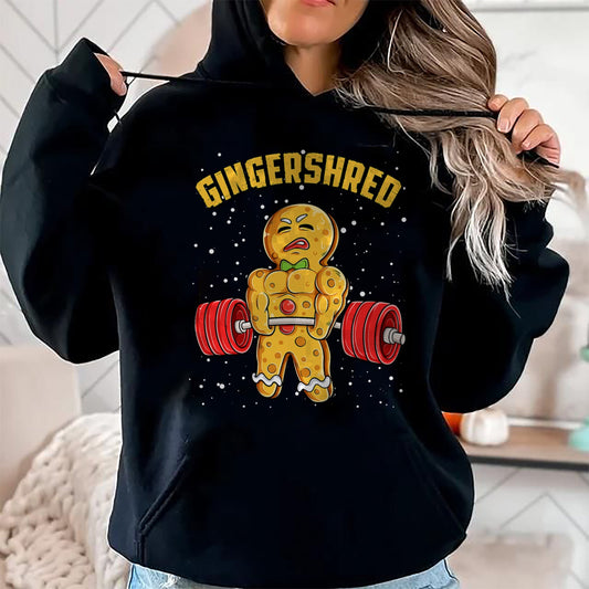 Gingershred Funny Gingerbread Man Gym Bodybuilding Christmas T-Shirt - Christmas Unisex T-Shirt/Hoodie/Sweatshirt - TRNN00