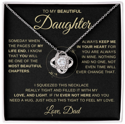 TO MY DAUGHTER FROM DAD - Premium Love Knot Necklace