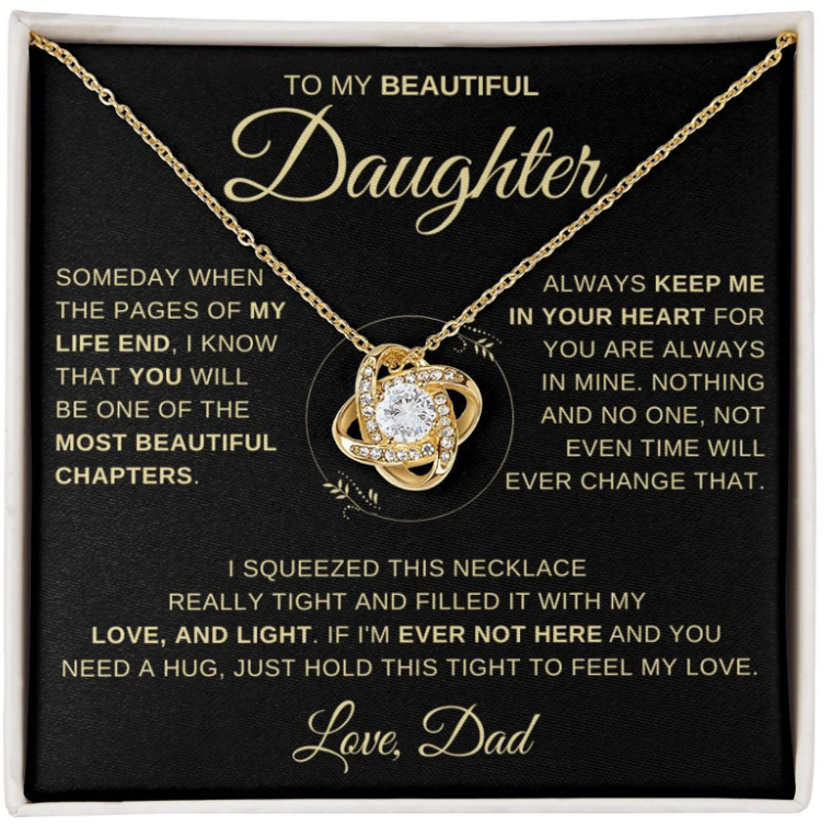 TO MY DAUGHTER FROM DAD - Premium Love Knot Necklace