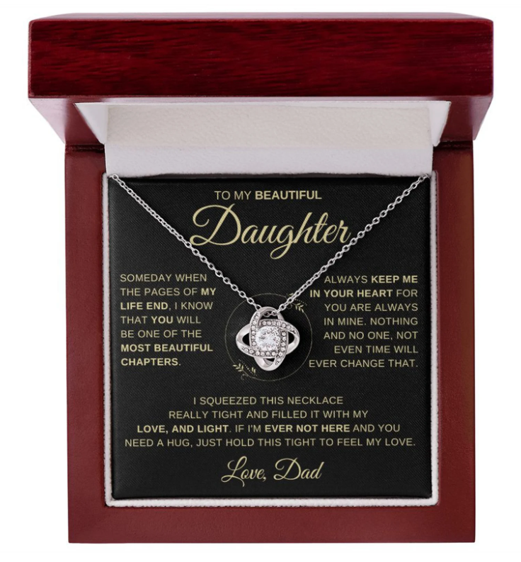 TO MY DAUGHTER FROM DAD - Premium Love Knot Necklace