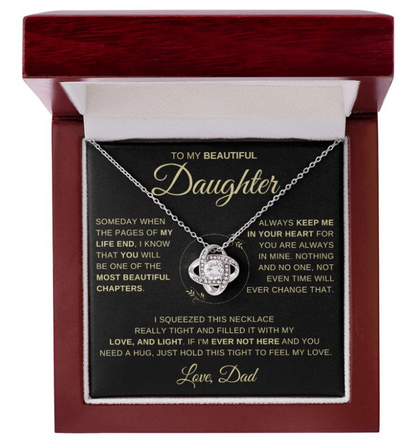 TO MY DAUGHTER FROM DAD - Premium Love Knot Necklace