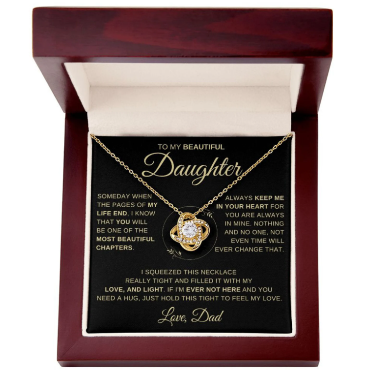 TO MY DAUGHTER FROM DAD - Premium Love Knot Necklace