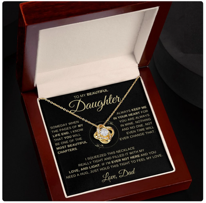 TO MY DAUGHTER FROM DAD - Premium Love Knot Necklace