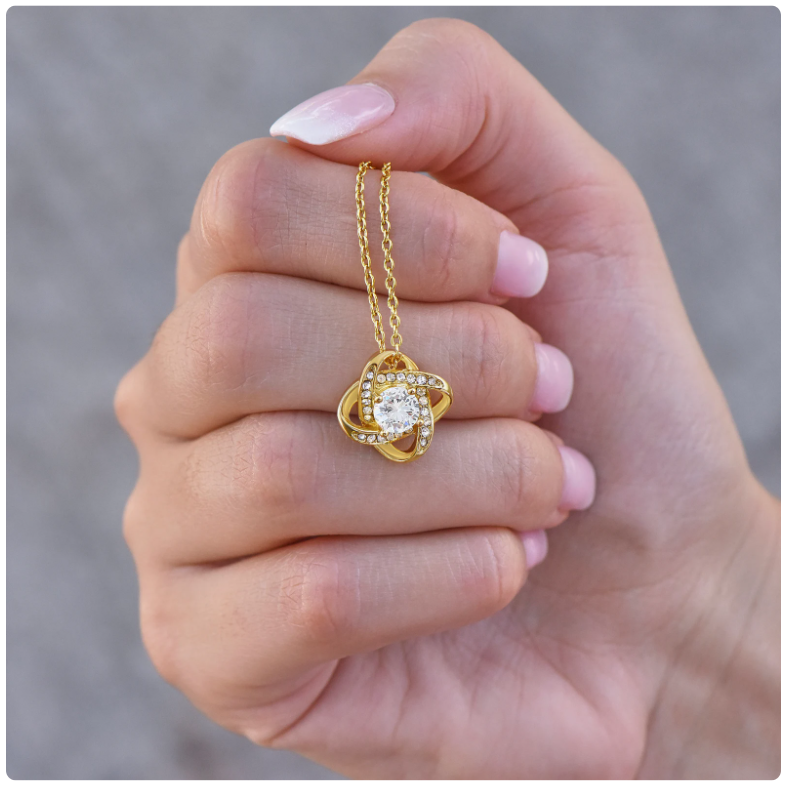 TO MY DAUGHTER FROM DAD - Premium Love Knot Necklace