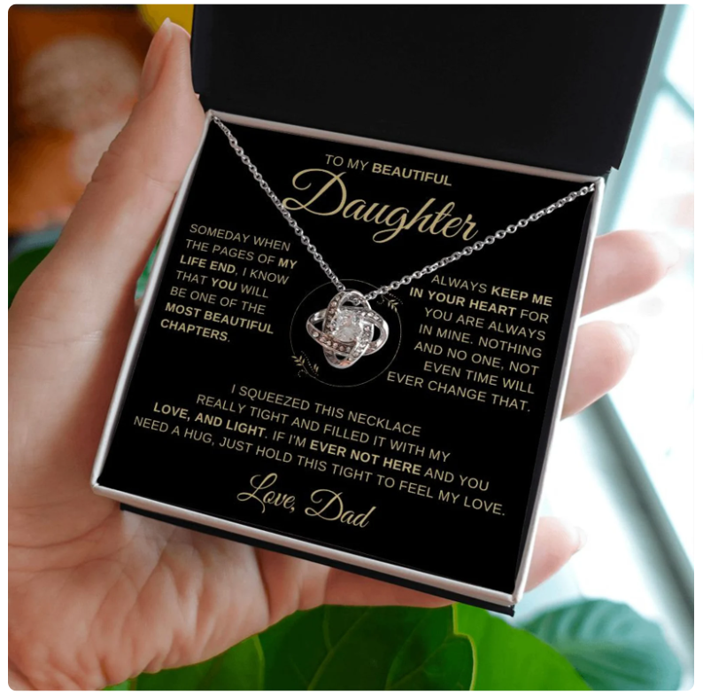 TO MY DAUGHTER FROM DAD - Premium Love Knot Necklace