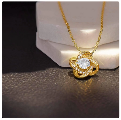 For My Daughter From Dad - Premium Love Knot Necklace