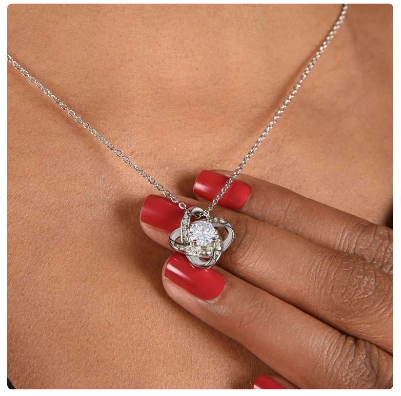 For My Daughter From Dad - Premium Love Knot Necklace