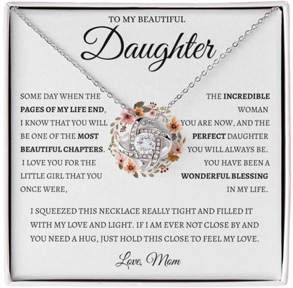 For My Daughter From Mom - Premium Love Knot Necklace