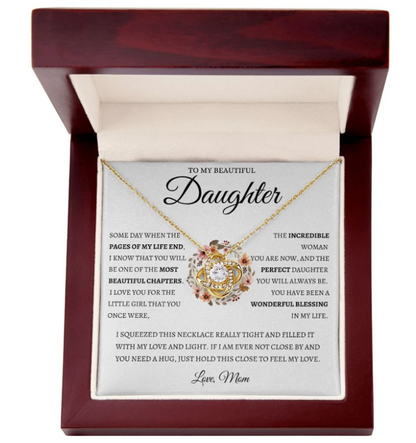 For My Daughter From Mom - Premium Love Knot Necklace