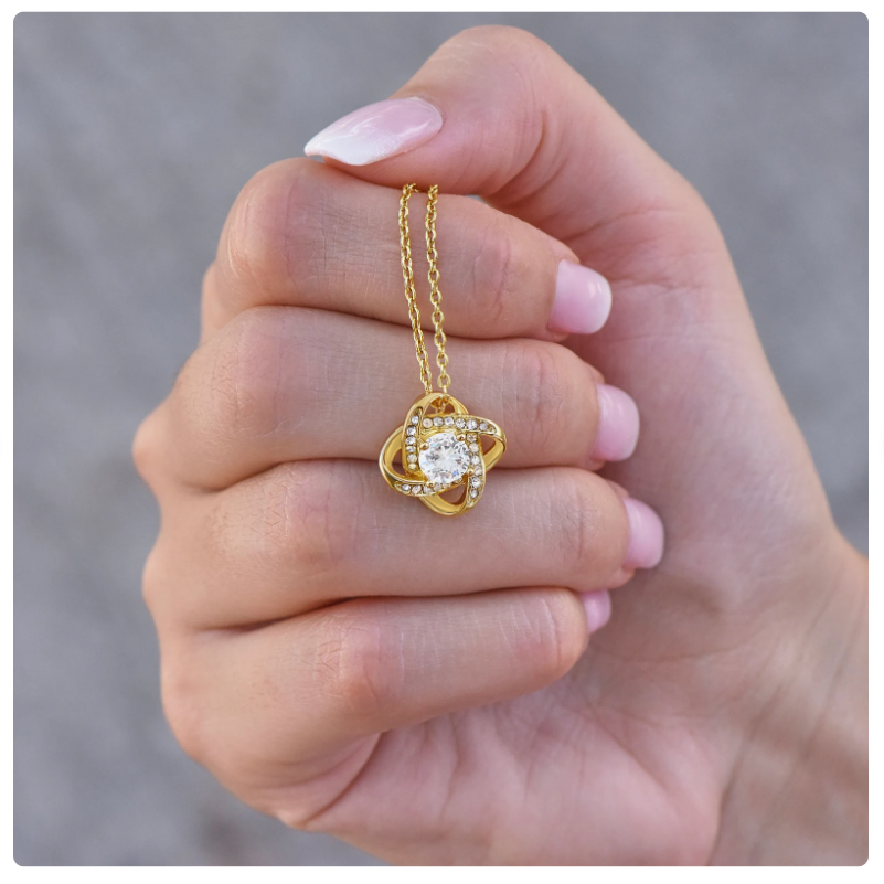 For My Daughter From Mom - Premium Love Knot Necklace