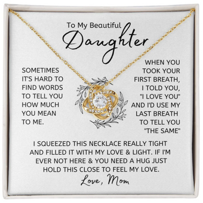 For My Daughter From Mom Premium Love Knot Necklace
